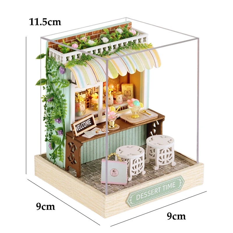 Wooden DIY Miniature Dollhouse Kit with Furniture