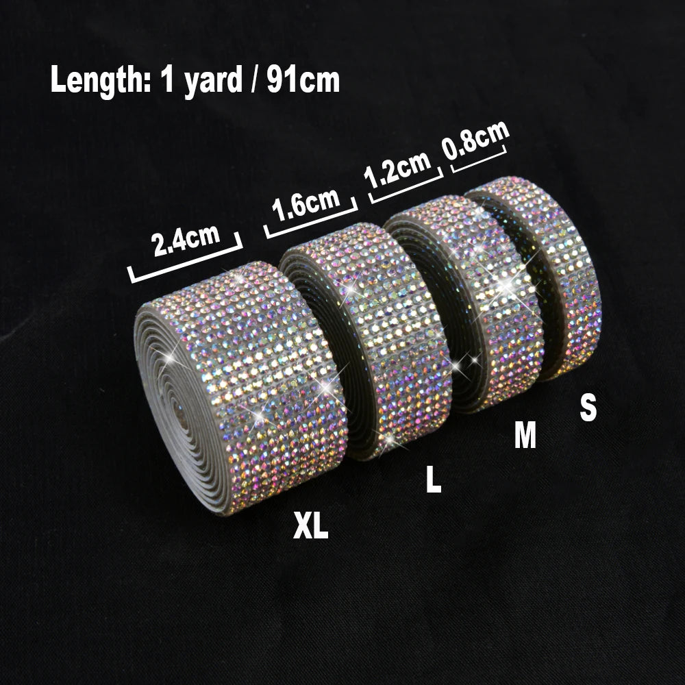 Crystal Rhinestone Sticker Strips – Self-Adhesive DIY Decor