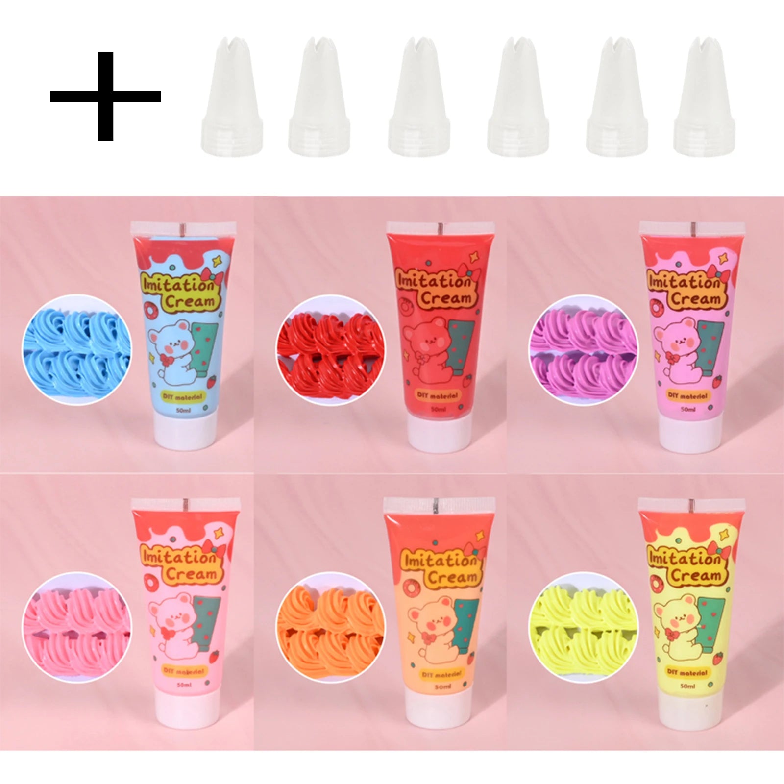 6pcs Simulation Whipped Cream Glue Set for DIY Crafts