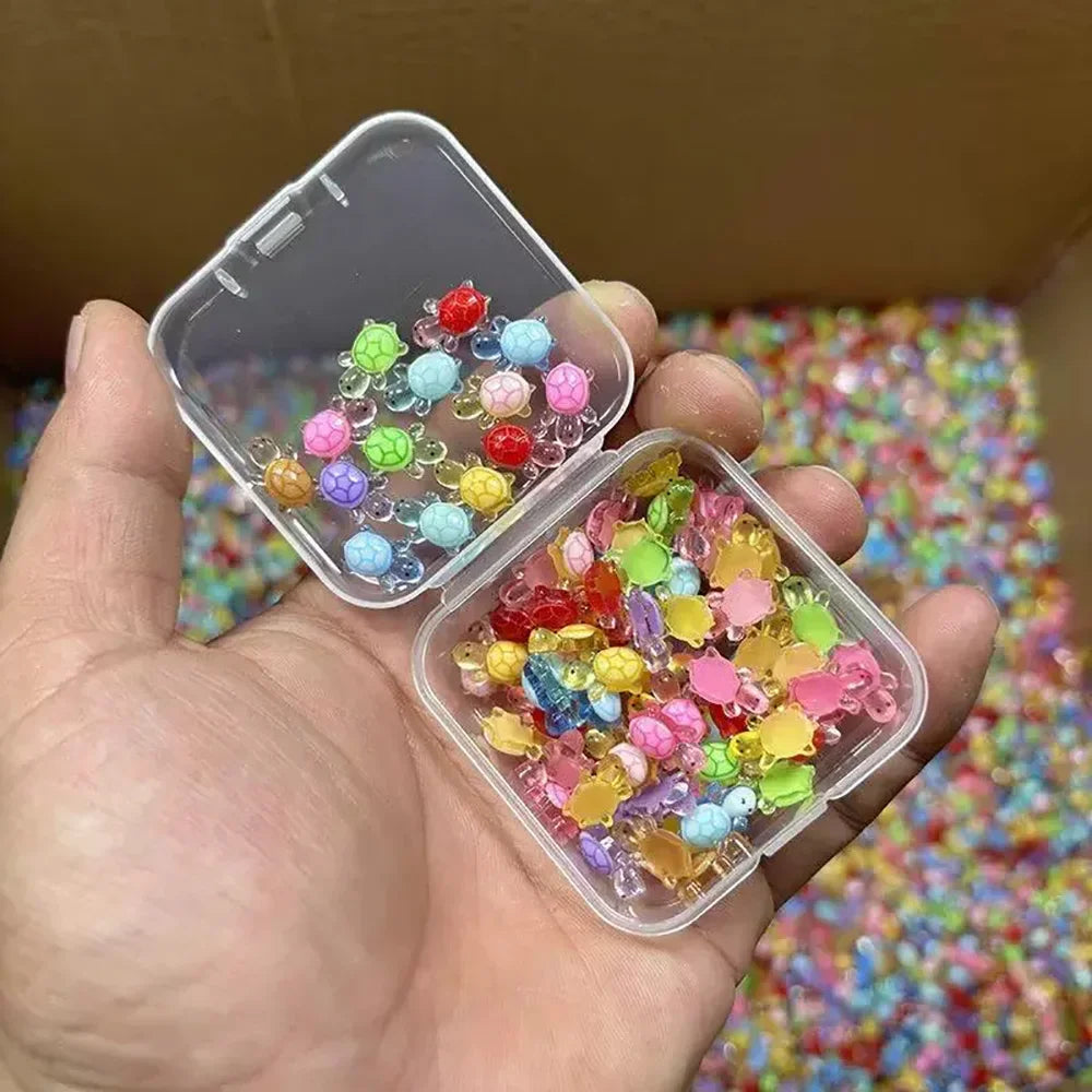 100pcs Mini Glow Turtles – Resin Figurines for Crafts & Landscaping