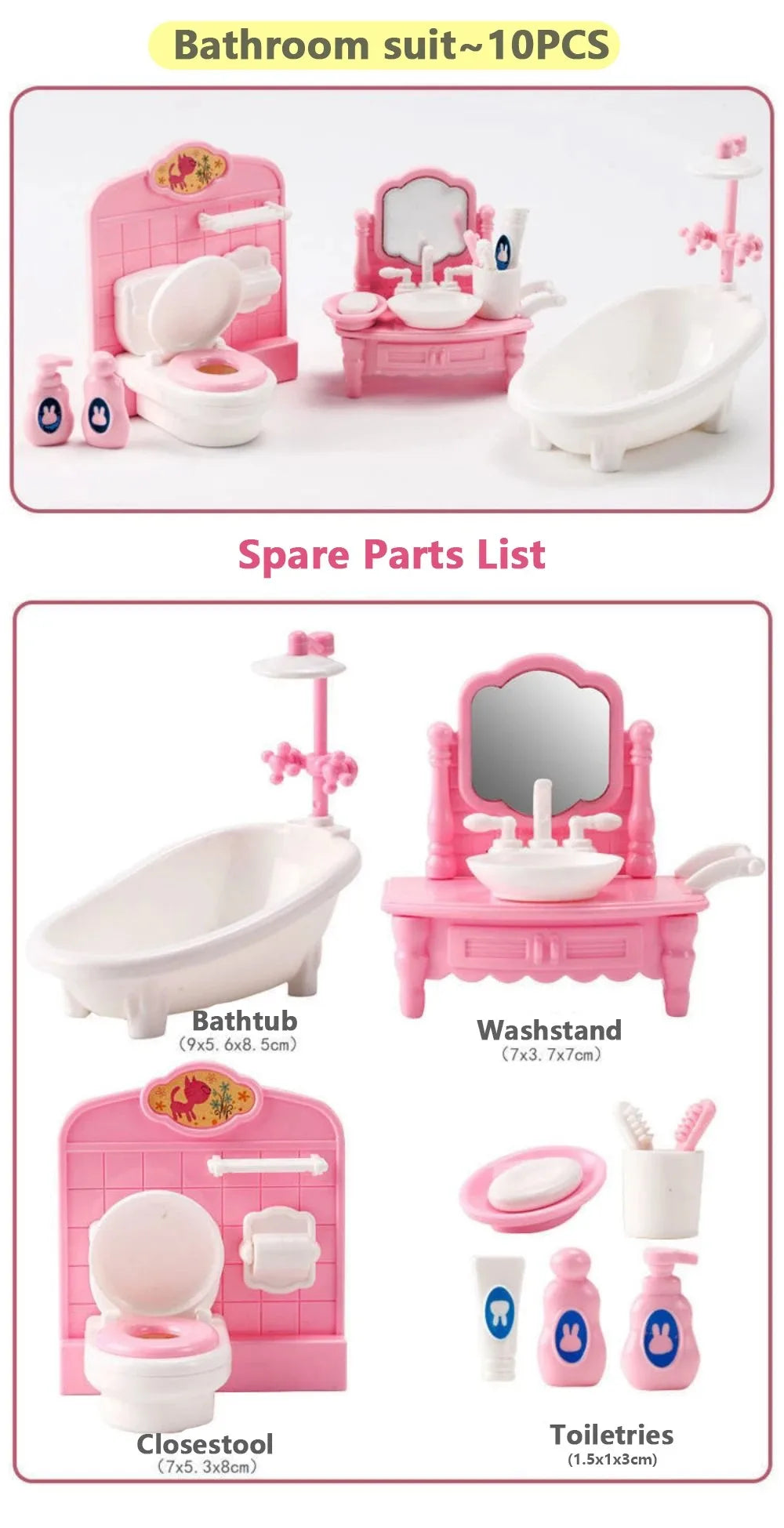 10pcs Kawaii Mini Kitchen Set – Dollhouse Accessories for Girls