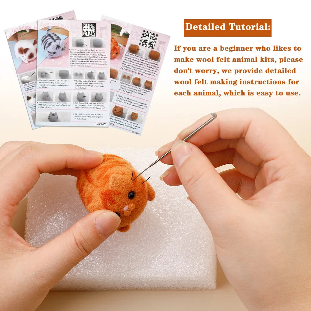 Dog & Cat Wool Needle Felting DIY Kit