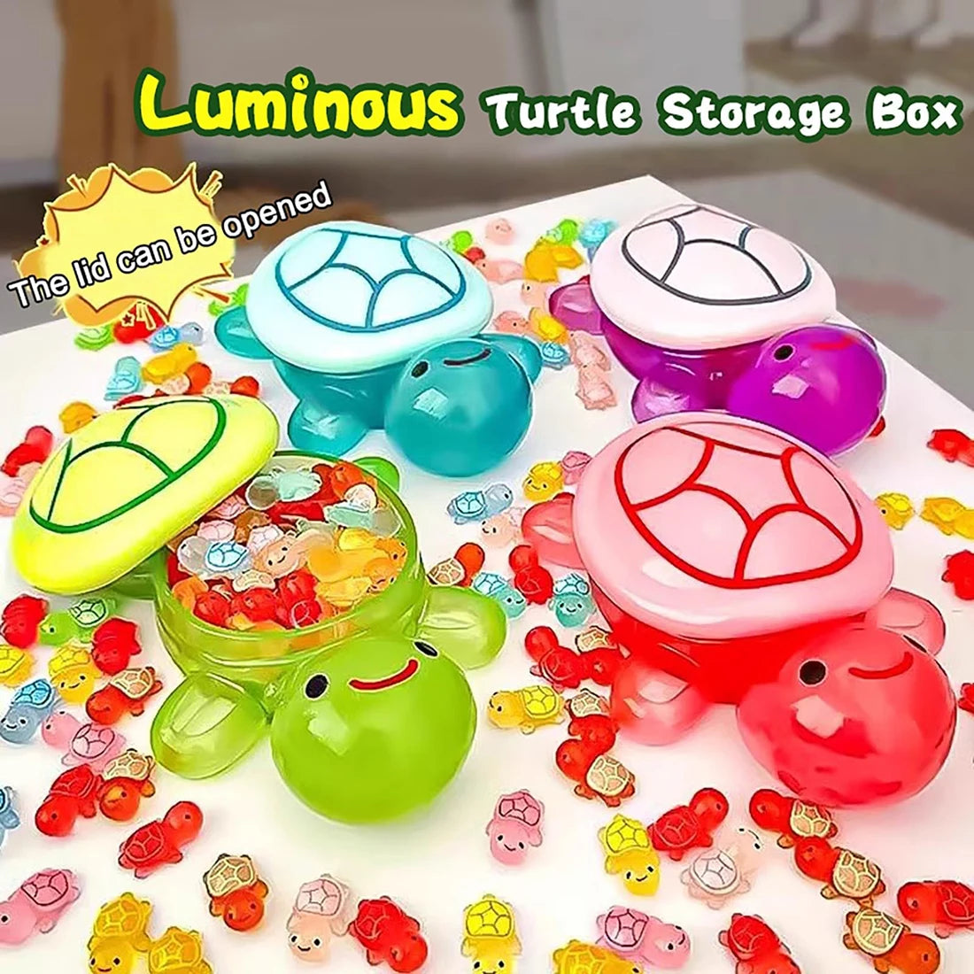 Glow Turtle Set – 1 Large + 100 Mini Luminous Resin Figurines