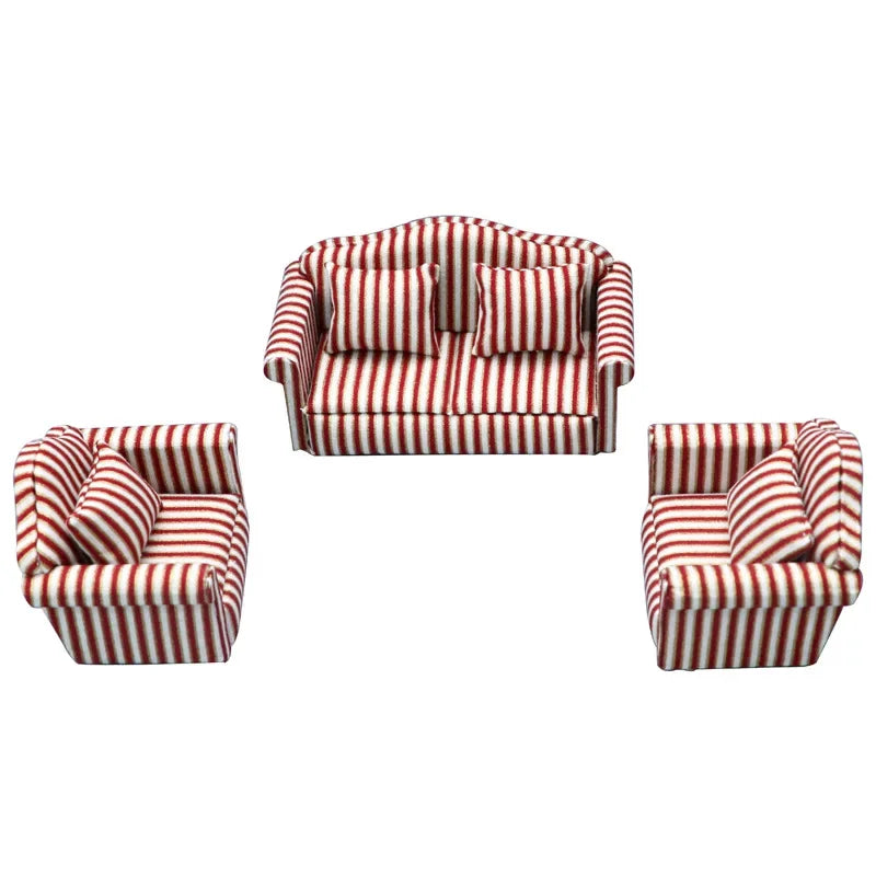 1:12 Mini Dollhouse Sofa & Pillow Set – Simulation Furniture ToyGift