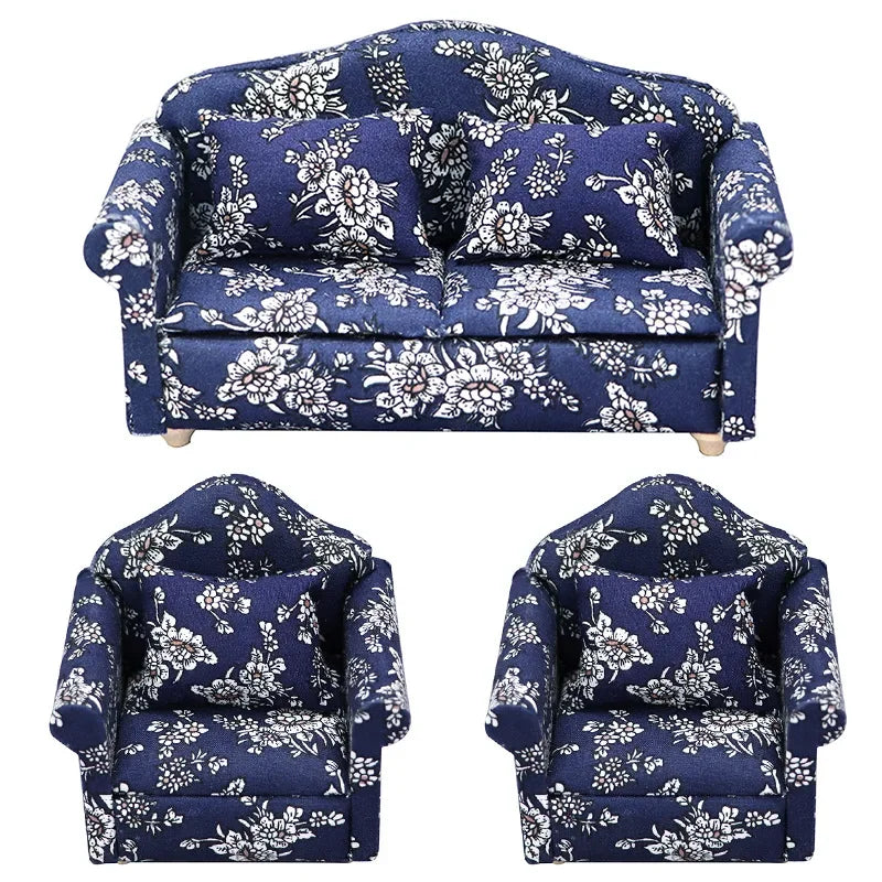 1:12 Mini Dollhouse Sofa & Pillow Set – Simulation Furniture ToyGift