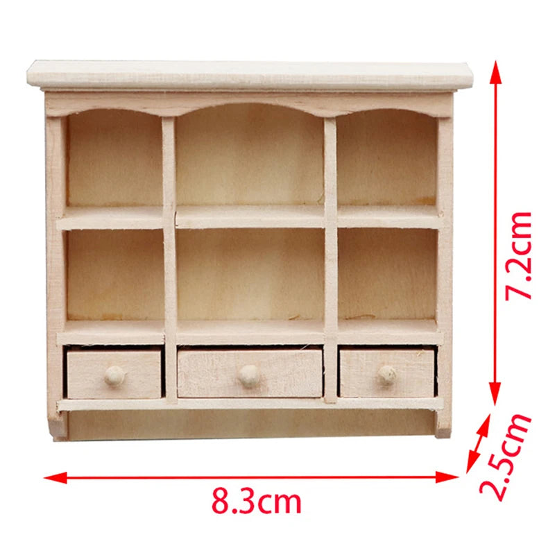 1:12 Mini White Cupboard – Dollhouse Display & Storage Cabinet