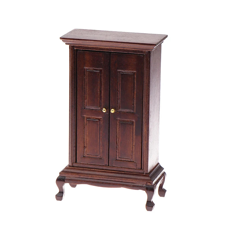 1:12 Mini White Cupboard – Dollhouse Display & Storage Cabinet