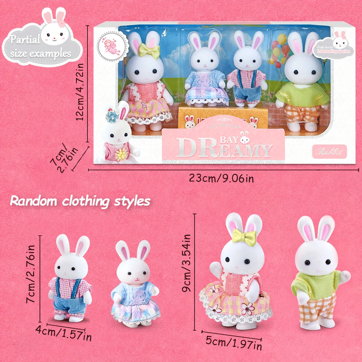Forest Family Doll & Furniture Set – Rabbit & Dog Dollhouse Playset