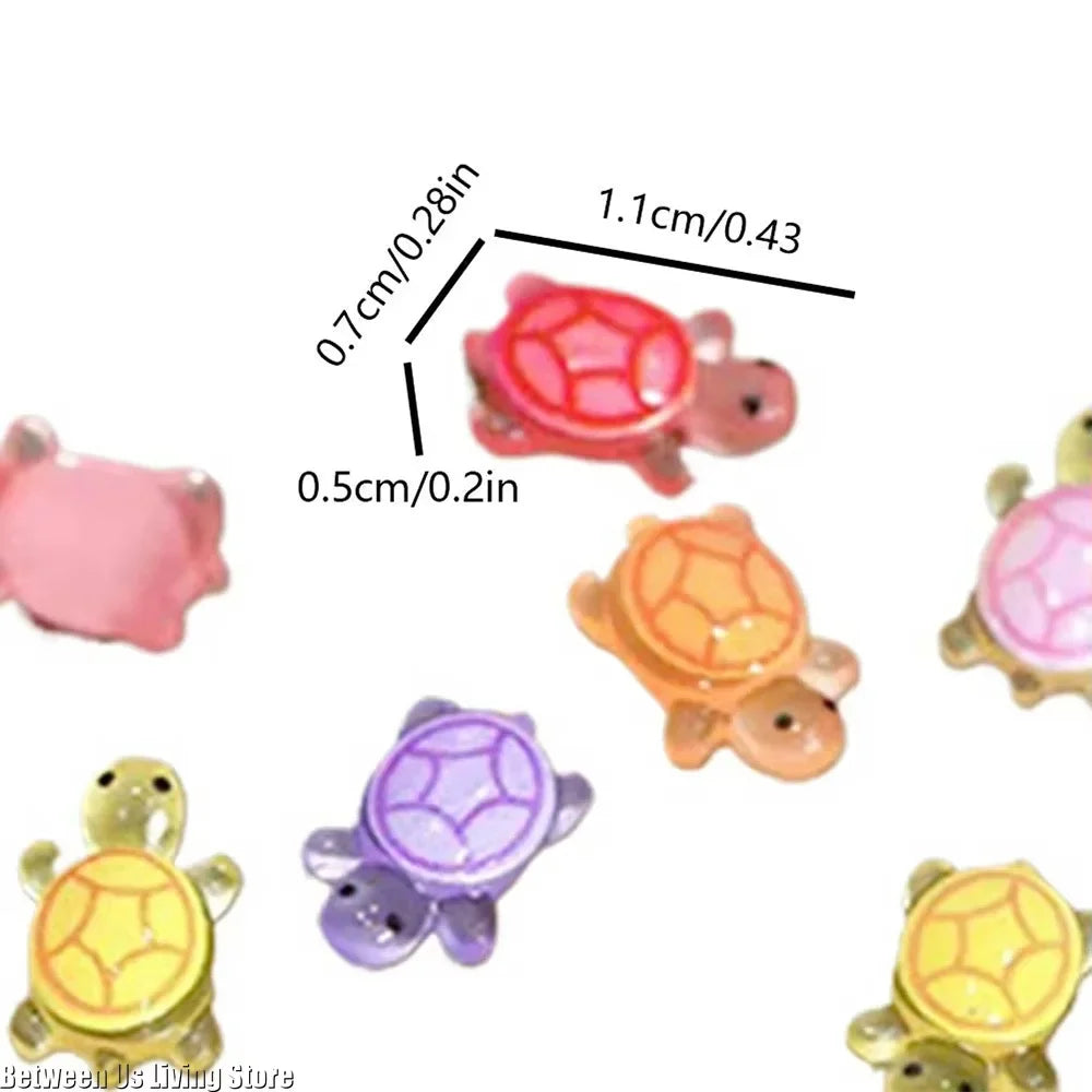 100pcs Mini Glow Turtles – Resin Figurines for Crafts & Landscaping