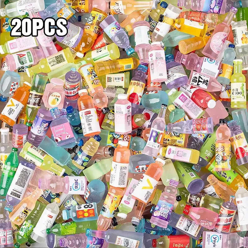 Mini Resin Beverage Bottles – Dollhouse Accessories & Party Fillers