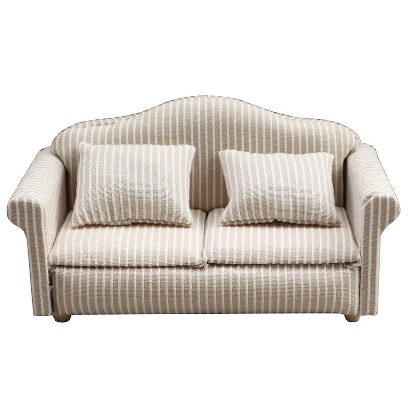1:12 Mini Dollhouse Sofa & Pillow Set – Simulation Furniture ToyGift