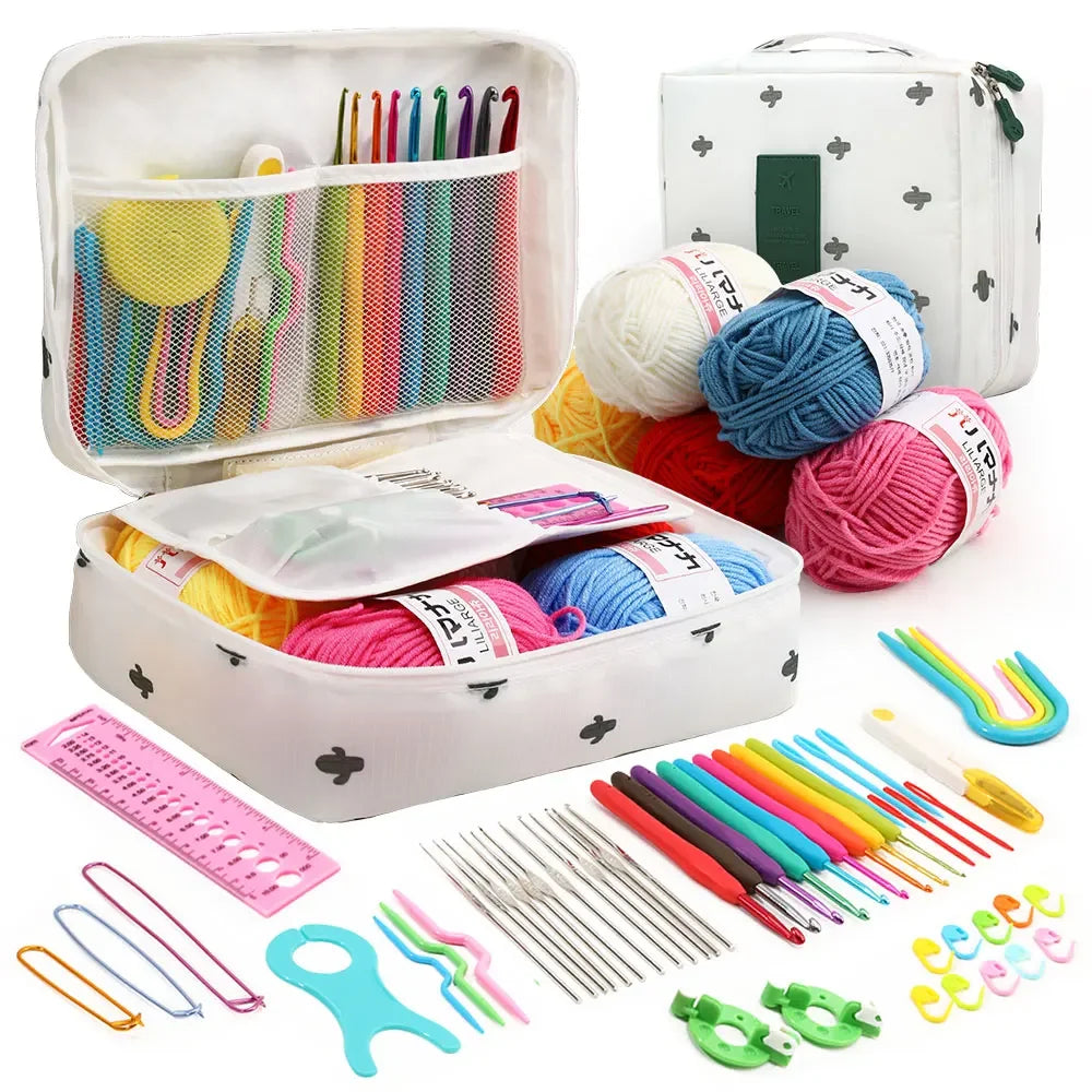 KOVEEN 59pcs Crochet Kit – Beginner Set with Hooks & Storage Bag
