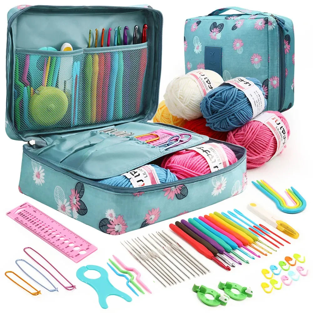 KOVEEN 59pcs Crochet Kit – Beginner Set with Hooks & Storage Bag