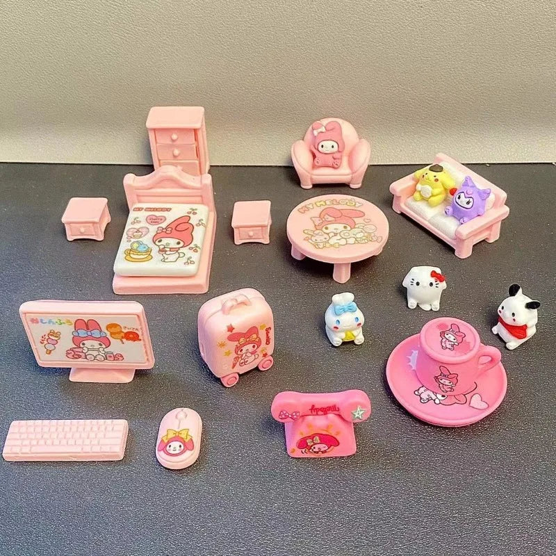 Kawaii Cat Miniature Dollhouse Furniture – Cute Collectible Room Decor