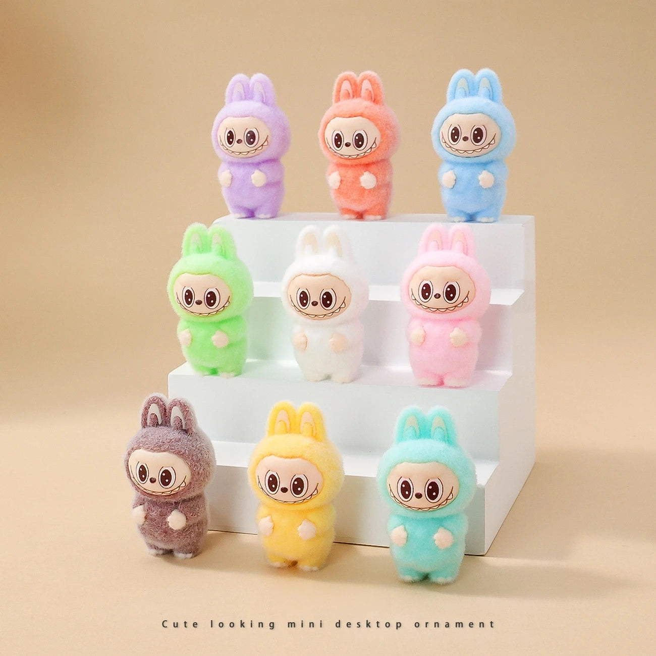 9pcs Crybaby Rabbit Figures – Flocked Anime Dolls & Desk Ornaments