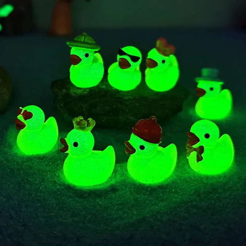 10/20/50pcs Luminous Mini Resin Duck Figurines for DIY Decor