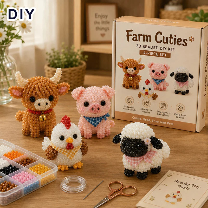 3D Beaded Bird DIY Craft Kit – Handmade Animal Beading Set