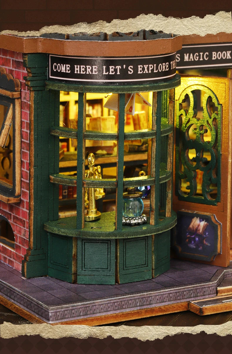 Twilight Bookstore DIY Wooden Dollhouse Kit