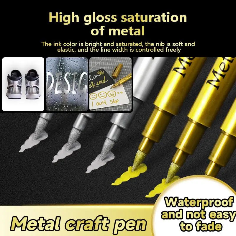 Gold & Silver Metallic Paint Pens for Resin & DIY Crafts