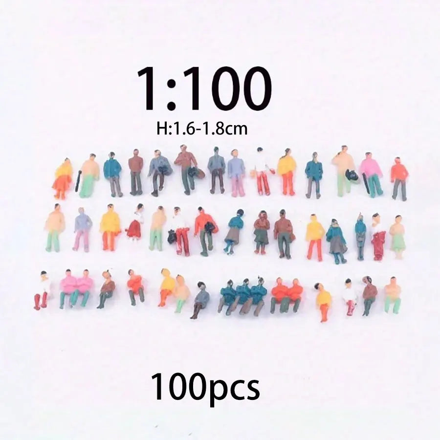 Mini Train Scene Passenger Figures – Painted Sitting Model Dolls