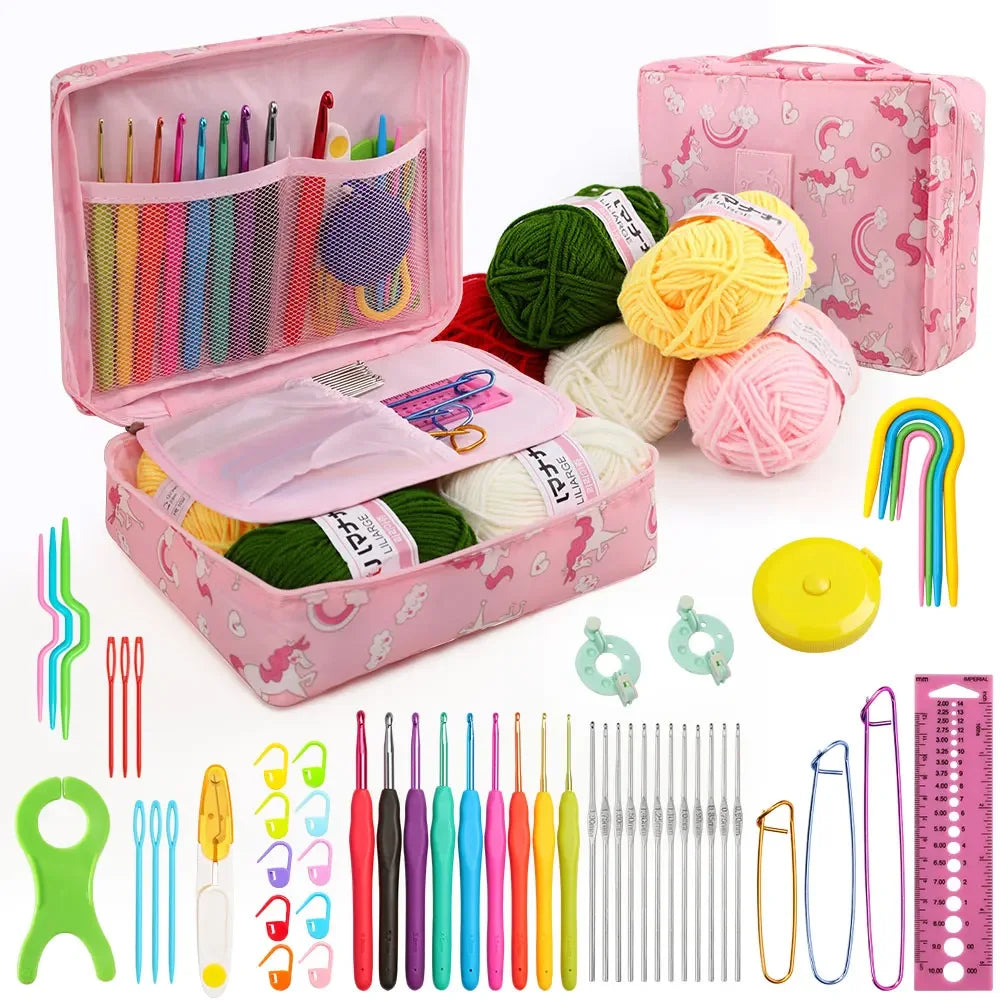 KOVEEN 59pcs Crochet Kit – Beginner Set with Hooks & Storage Bag