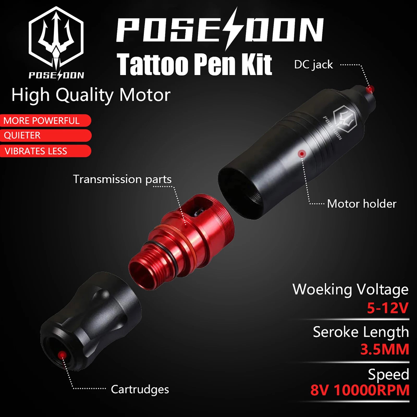 POSEIDON Wireless Tattoo Pen Kit
