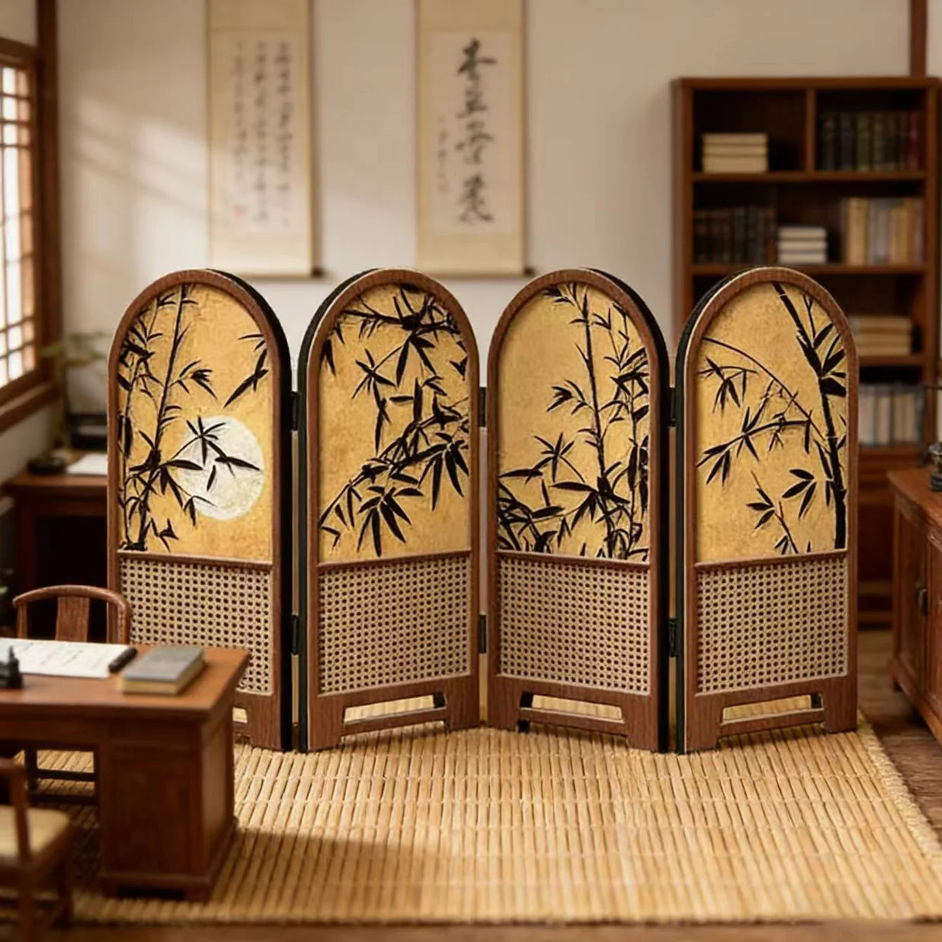 1:12 Scale Miniature Folding Screen – Dollhouse Room Divider