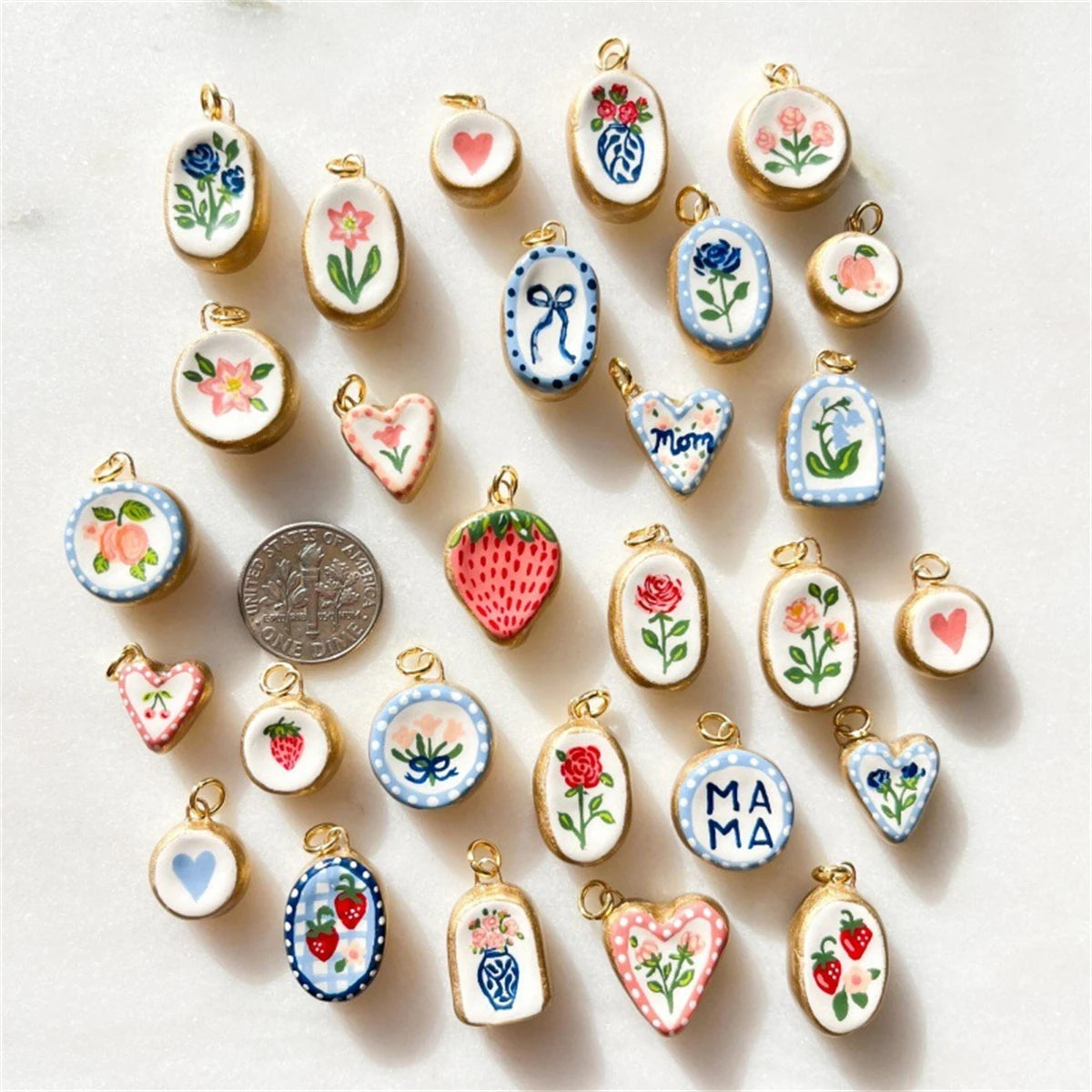 Butterfly & Flower DIY Pendants – Gold-Plated Charms