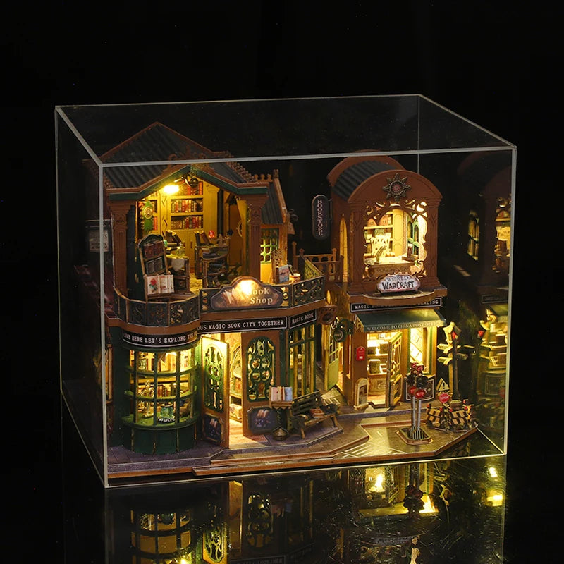 Twilight Bookstore DIY Wooden Dollhouse Kit