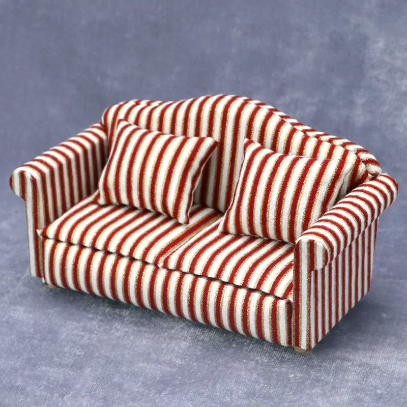 1:12 Mini Dollhouse Sofa & Pillow Set – Simulation Furniture ToyGift