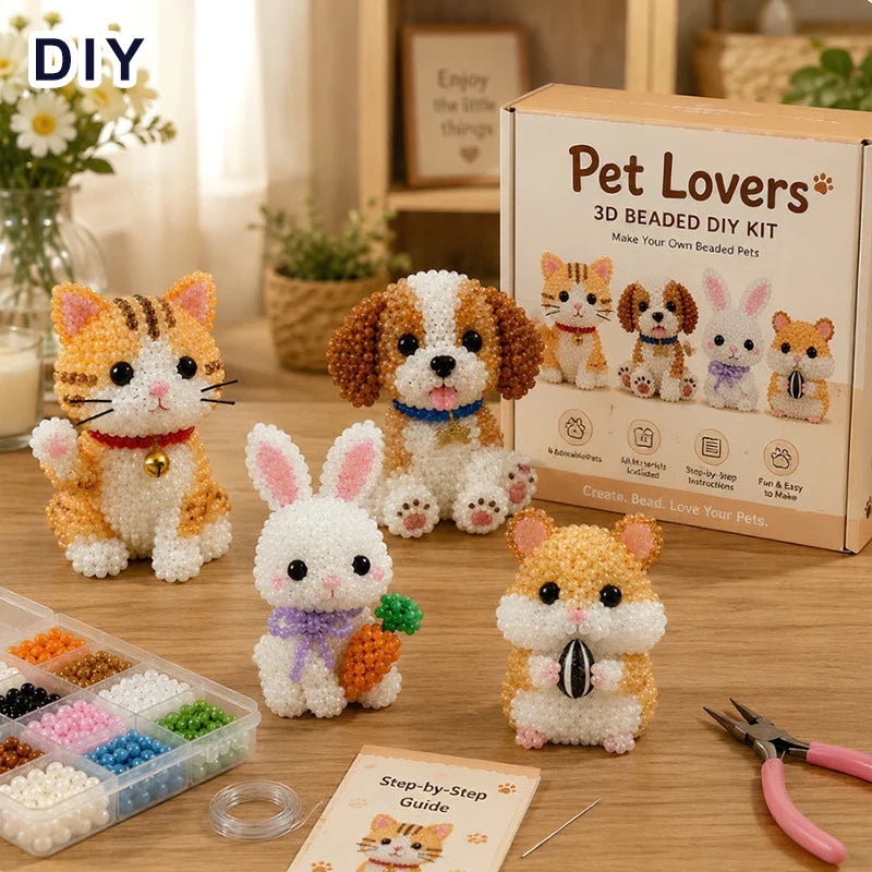 3D Beaded Bird DIY Craft Kit – Handmade Animal Beading Set