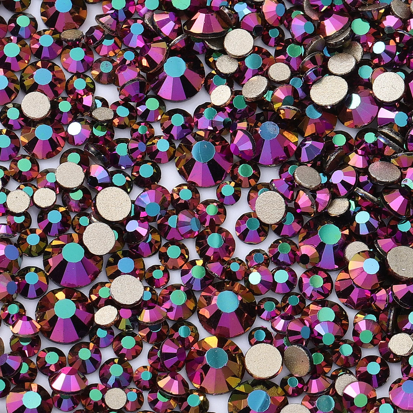 QIIY 1440pcs Glass Rhinestones – Mixed Sizes Flatback Gems