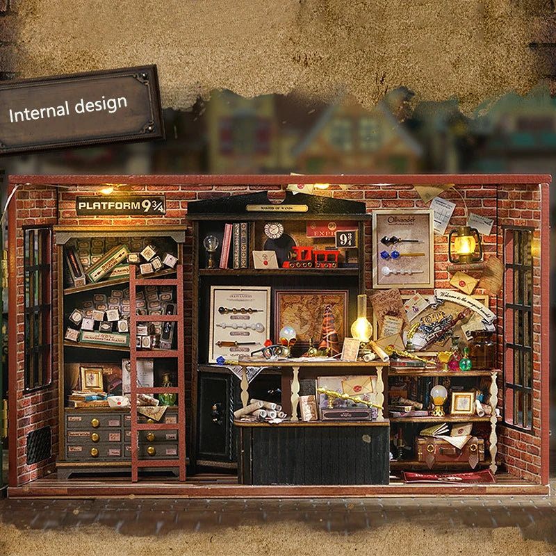 Wooden DIY Miniature Dollhouse Kit with Furniture