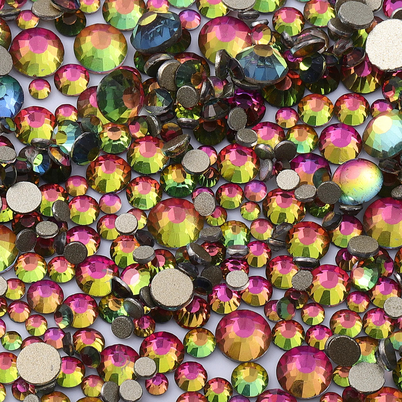 QIIY 1440pcs Glass Rhinestones – Mixed Sizes Flatback Gems