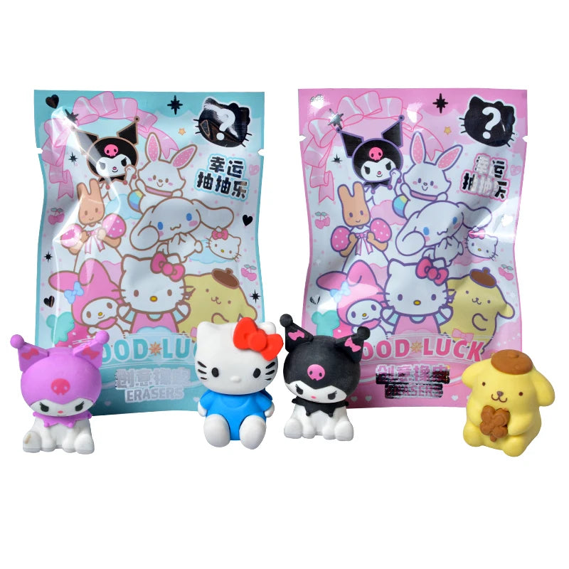 32-Piece Blind Box Anime Figure & Eraser Set