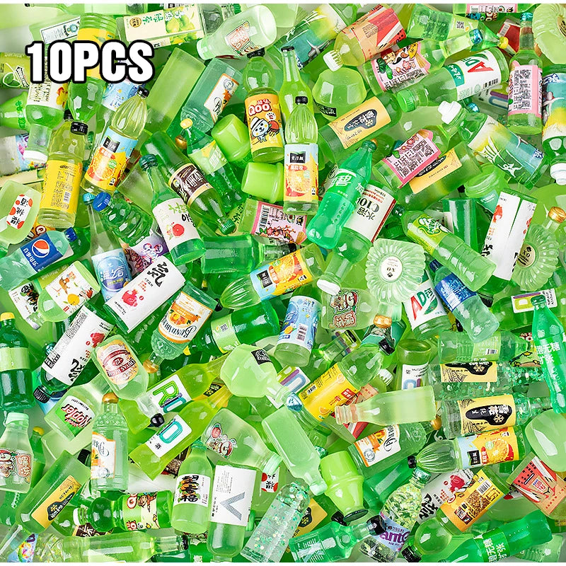 Mini Resin Beverage Bottles – Dollhouse Accessories & Party Fillers