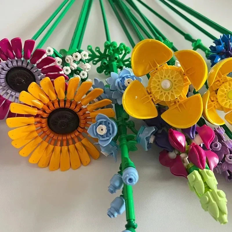 Bird Paradise & Rose Bouquet Building Blocks