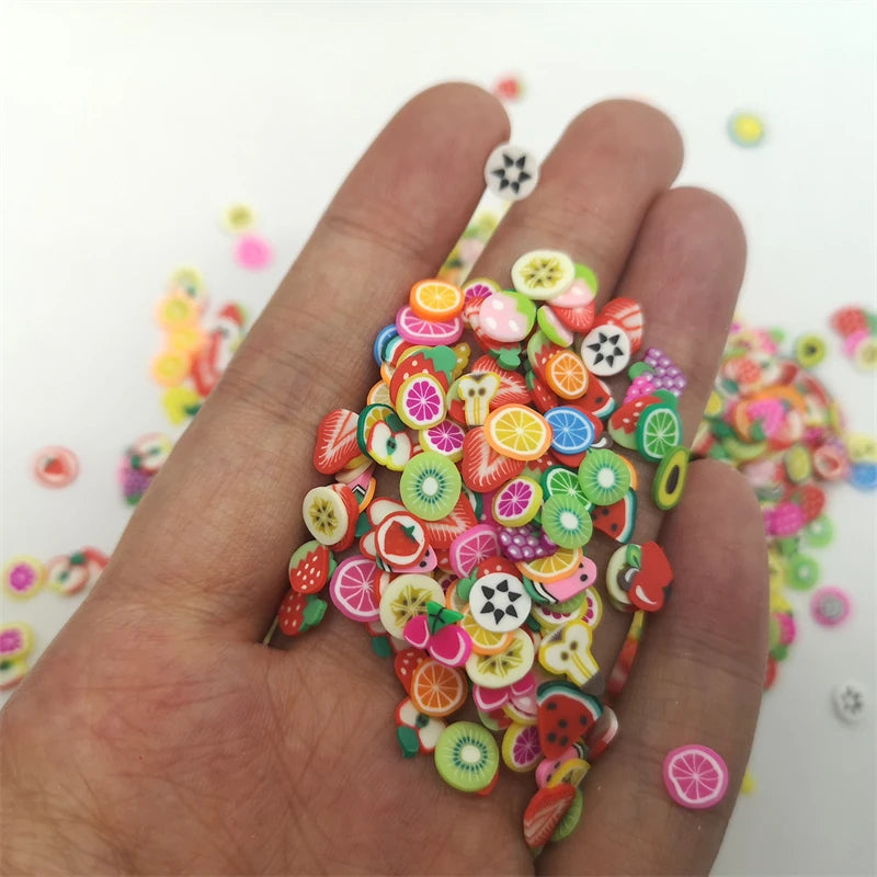 1000pcs Polymer Clay Fruit Slices for Crafts