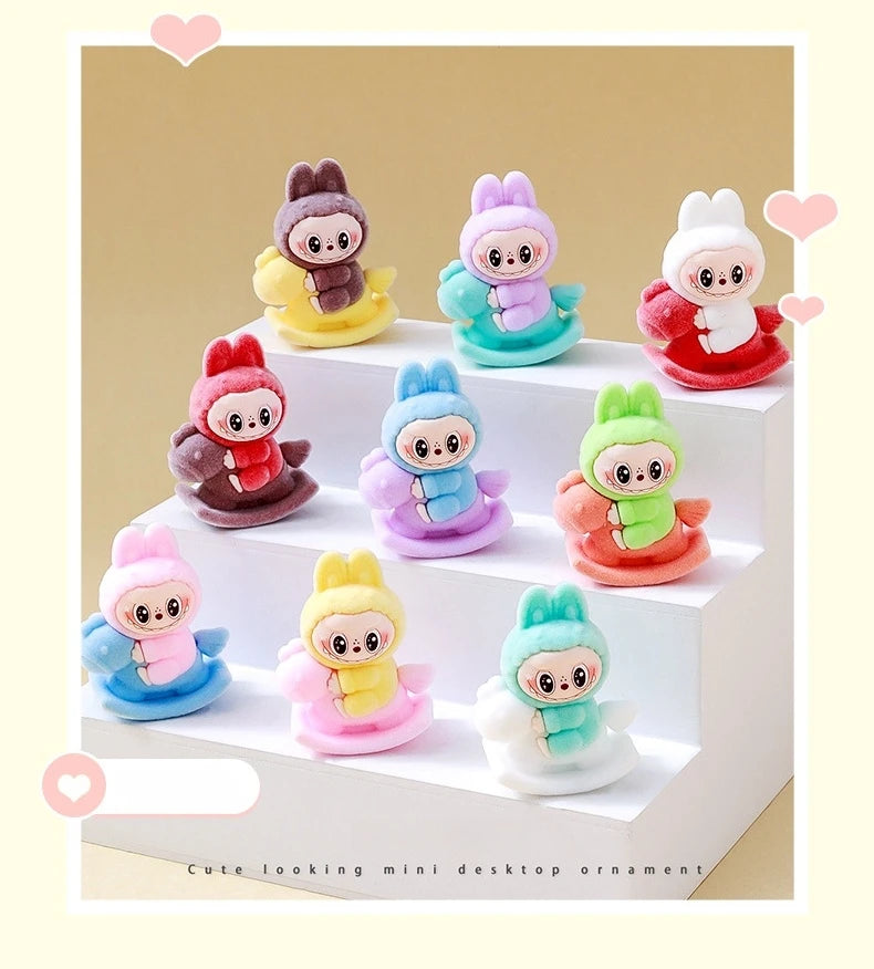 9pcs Crybaby Rabbit Figures – Flocked Anime Dolls & Desk Ornaments