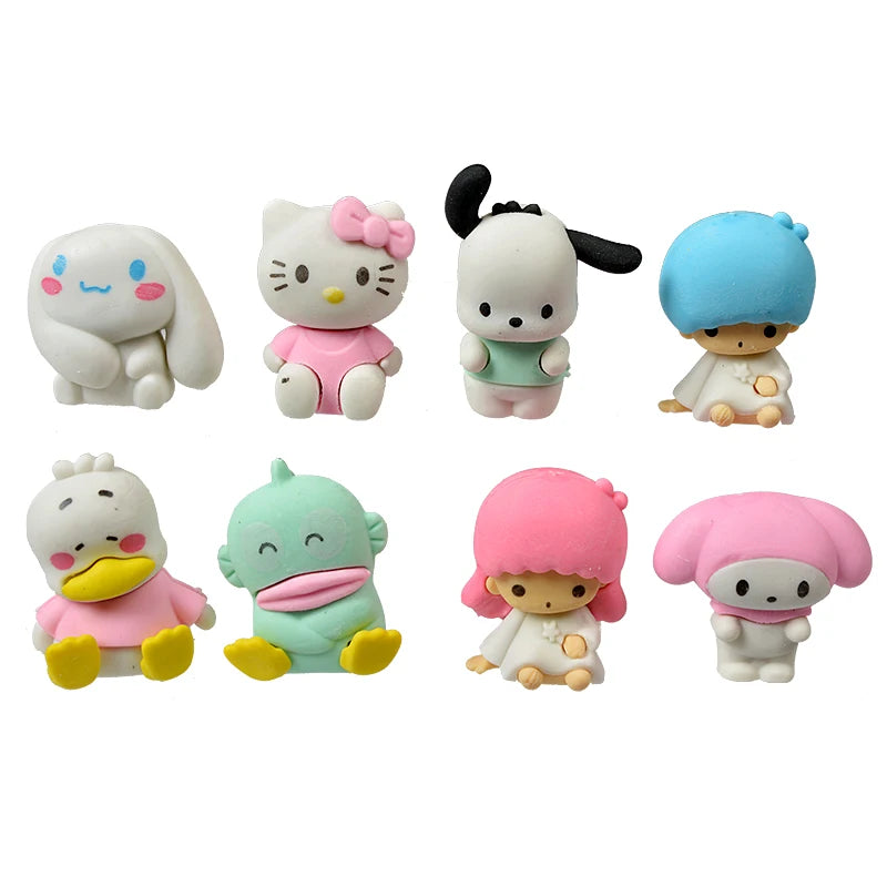 32-Piece Blind Box Anime Figure & Eraser Set