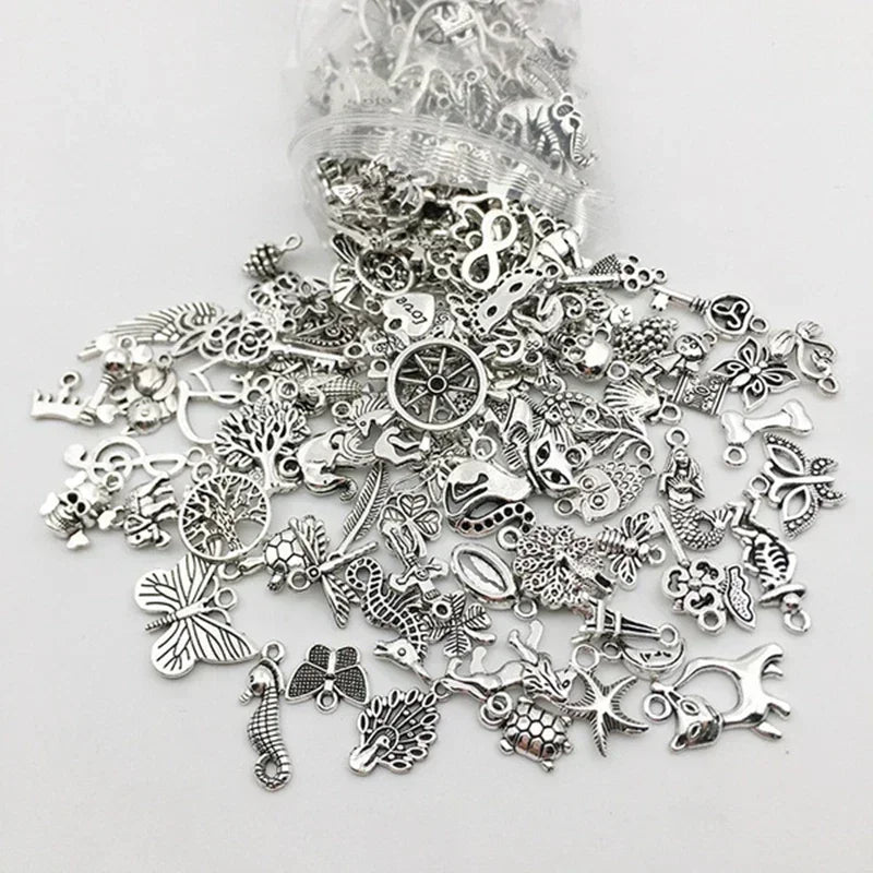 Tibetan Silver Animal Charms – 100–300pcs Mixed Pendants for DIY Jewelry