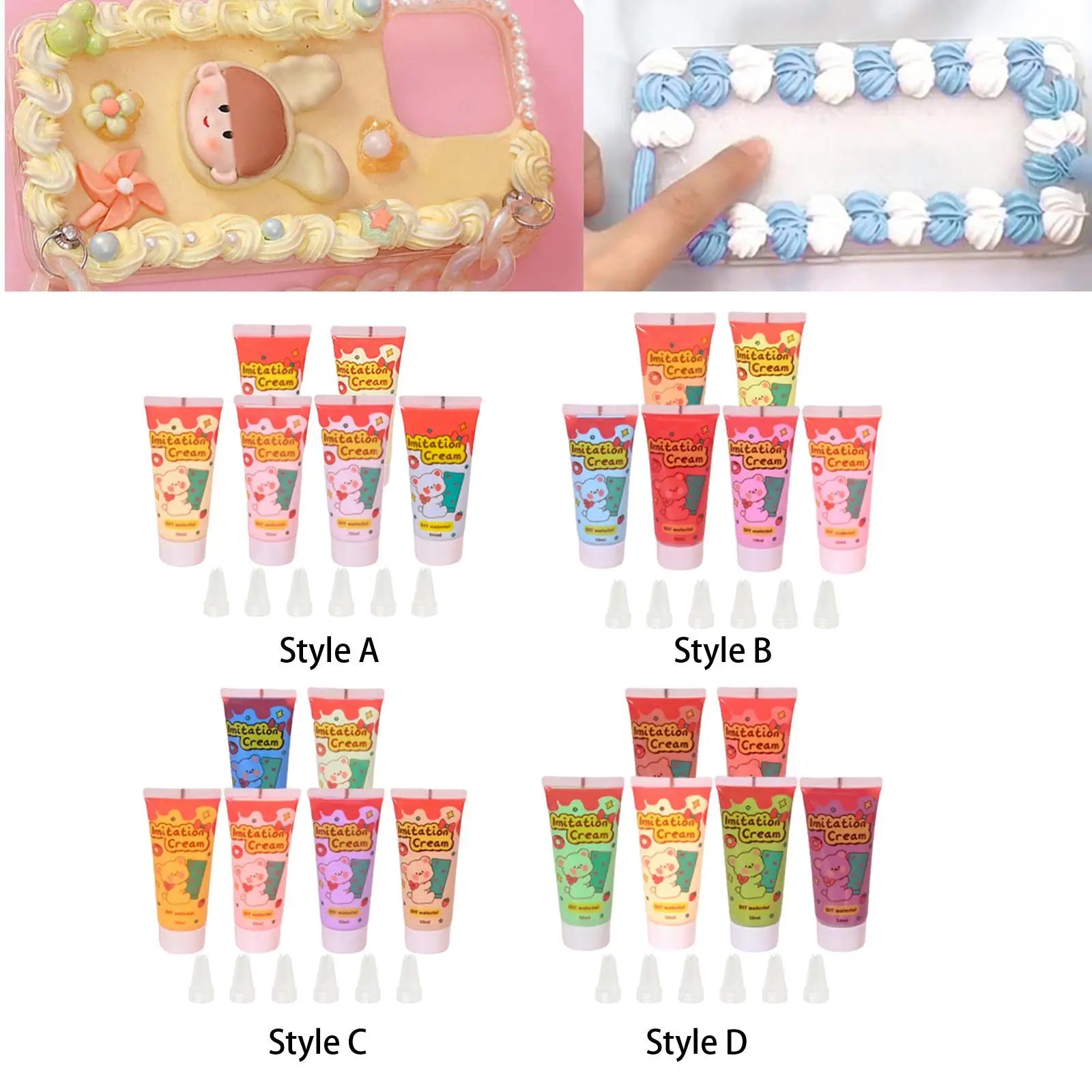 6pcs Simulation Whipped Cream Glue Set for DIY Crafts