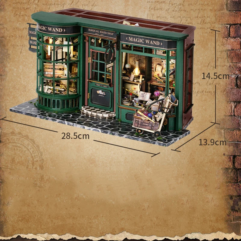 Wooden DIY Miniature Dollhouse Kit with Furniture