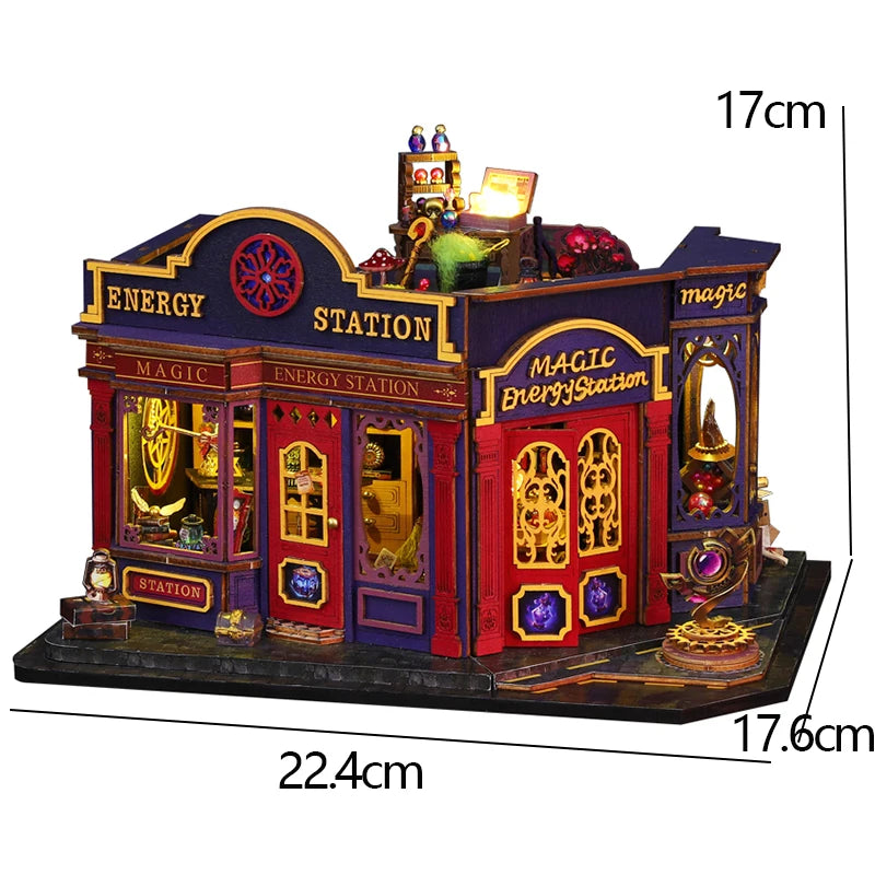 Wooden DIY Miniature Dollhouse Kit with Furniture