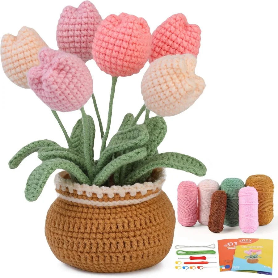Beginner Crochet Kit – Flower Potted Plants