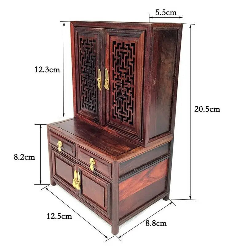 Rosewood Carved Mini Buddha Altar Cabinet – Butsudan Shrine Decor