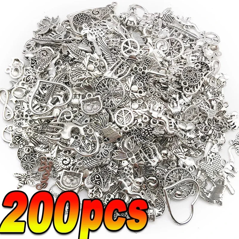 Tibetan Silver Animal Charms – 100–300pcs Mixed Pendants for DIY Jewelry
