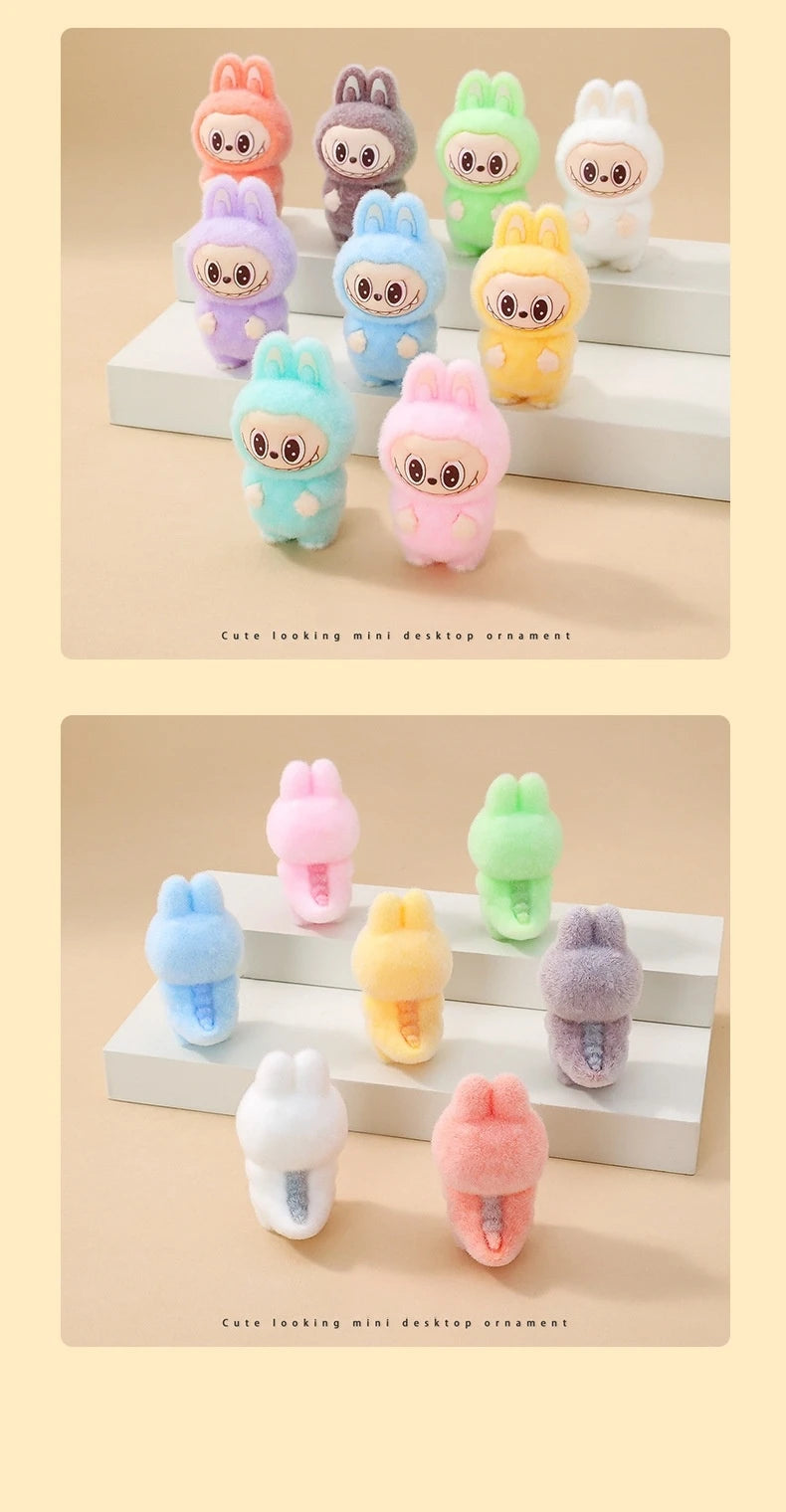 9pcs Crybaby Rabbit Figures – Flocked Anime Dolls & Desk Ornaments