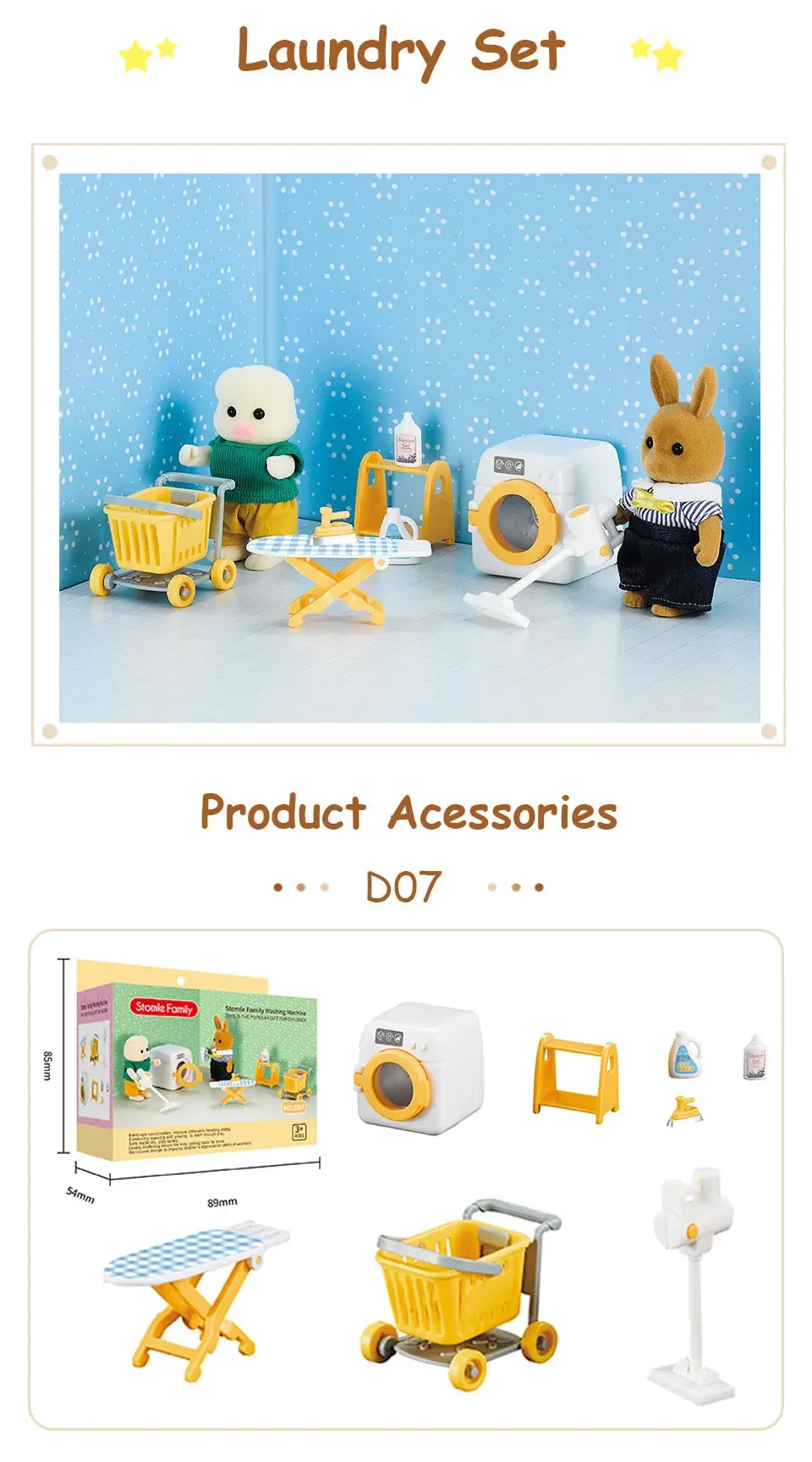 1:12 Mini Forest Kitchen & Bath Set – Dollhouse Furniture for Girls