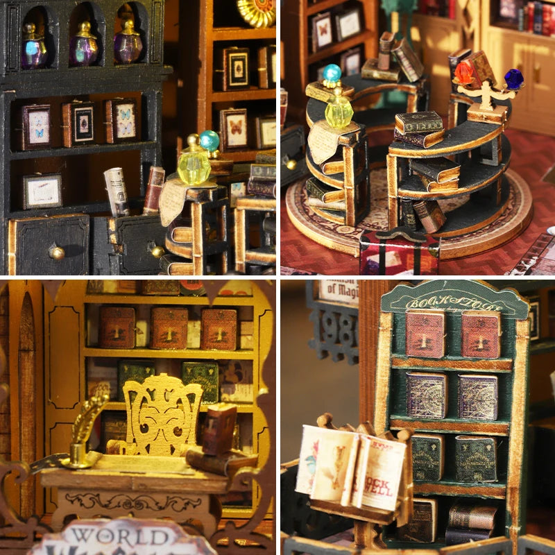 Twilight Bookstore DIY Wooden Dollhouse Kit